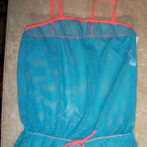 Gossip Girl Blue Mesh Swim Suit Cover Up Romper M